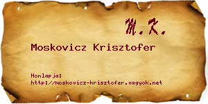 Moskovicz Krisztofer névjegykártya